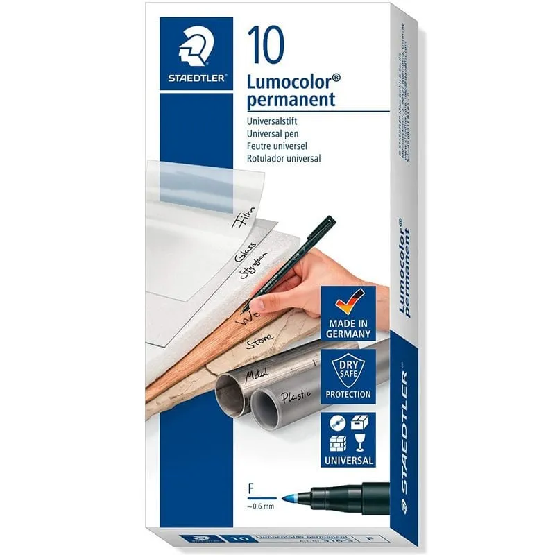 Staedtler 318-3 marcatore permanente Tipo di punta Blu 10 pz - immagine 1