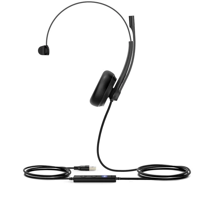 Auricolari Yealink UH34 Mono Teams con cavo USB-A per ufficio, cancellazione rumore, microfono nero - immagine 1