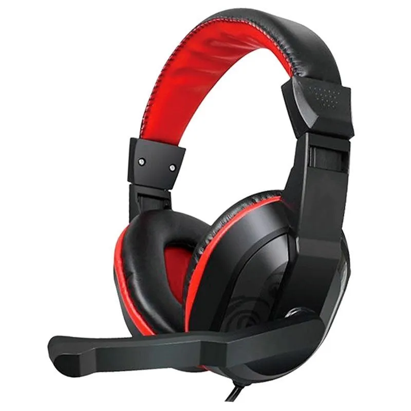 Fantastiche cuffie stereo da ufficio Dublin nere/rosse - immagine 1