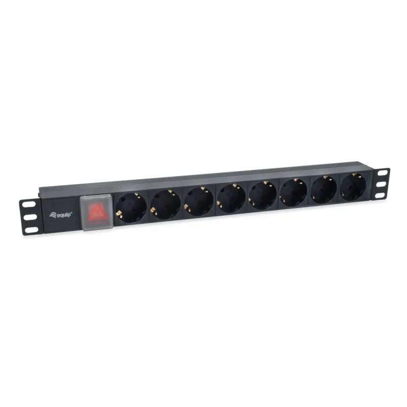 Equipaggia la multipresa 8 prese Schuko con spina C14 nera - immagine 1
