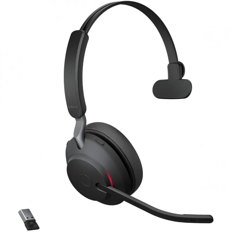 Jabra Evolve2 65, UC Mono Auricolare Wireless A Padiglione Ufficio USB tipo A Bluetooth Nero - immagine 1
