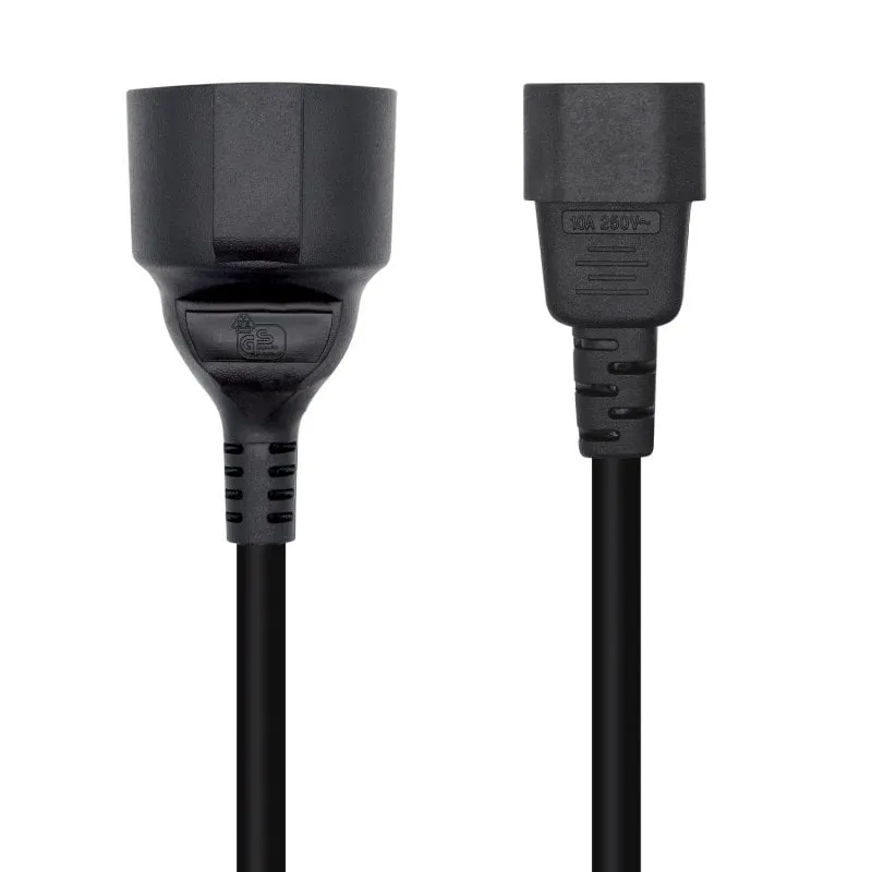 Cavo di alimentazione Aisens C14 a CEE7 maschio/femmina 25 cm Nero - immagine 1