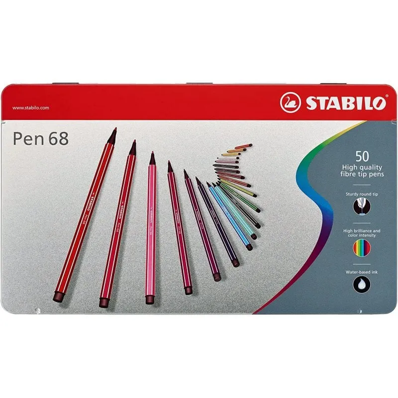 STABILO Pen 68 Scatola in metallo da 50 pennarelli - immagine 1