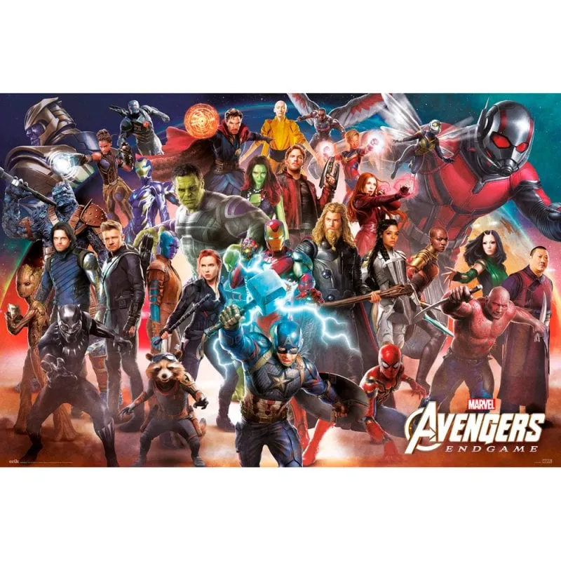 Maxi poster Erik Marvel Avengers Endgame Line Up 91,5x61 cm - immagine 1