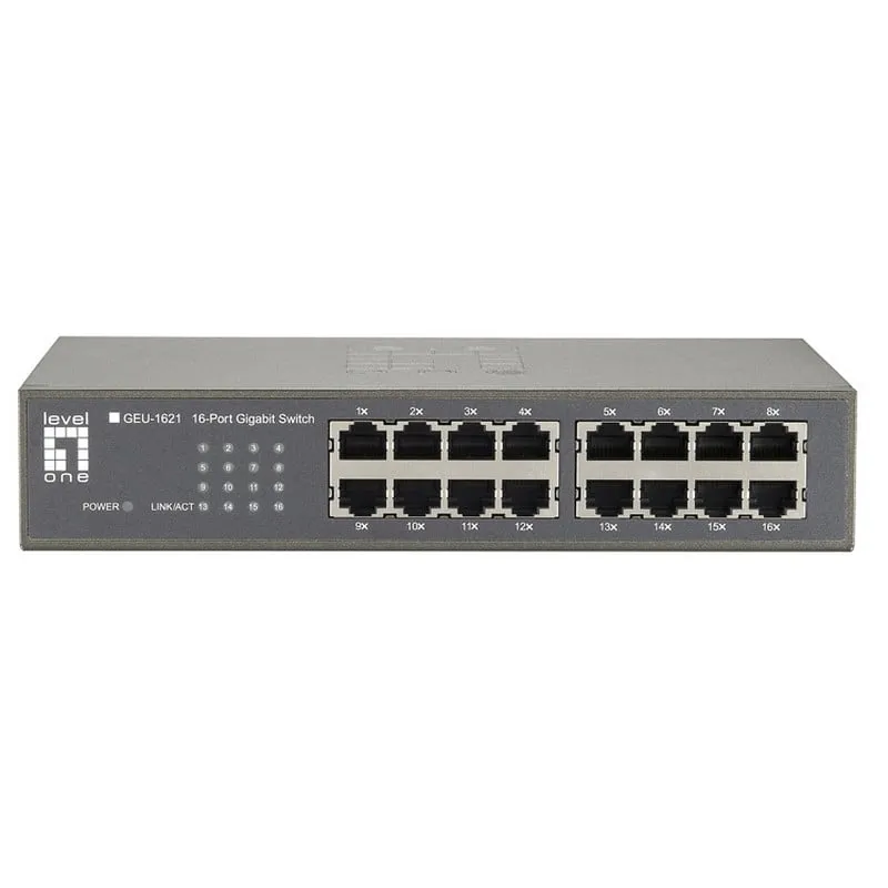 LevelOne GEU-1621 switch di rete Gigabit Ethernet (10/100/1000) Grigio - immagine 1