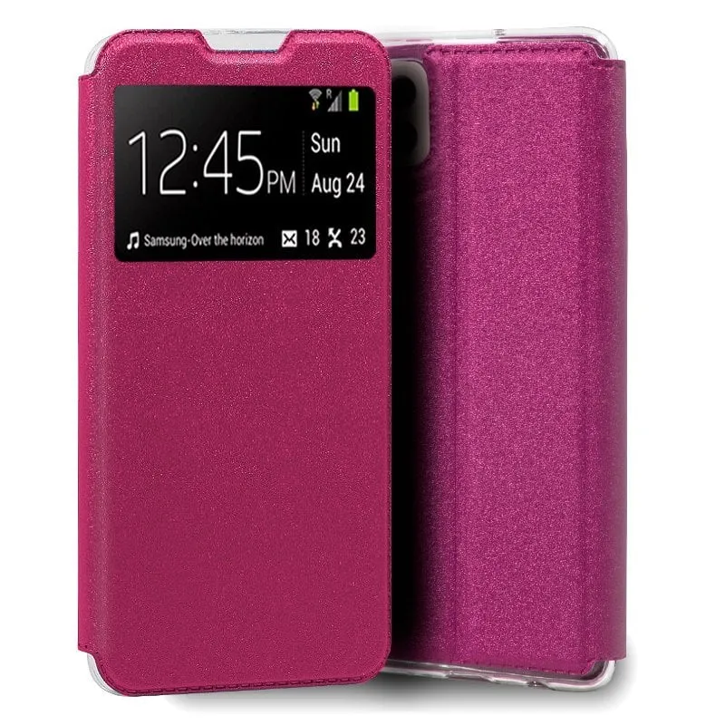 Custodia Flip Cover rosa liscia e fantastica per Samsung Galaxy A22 4G - immagine 1