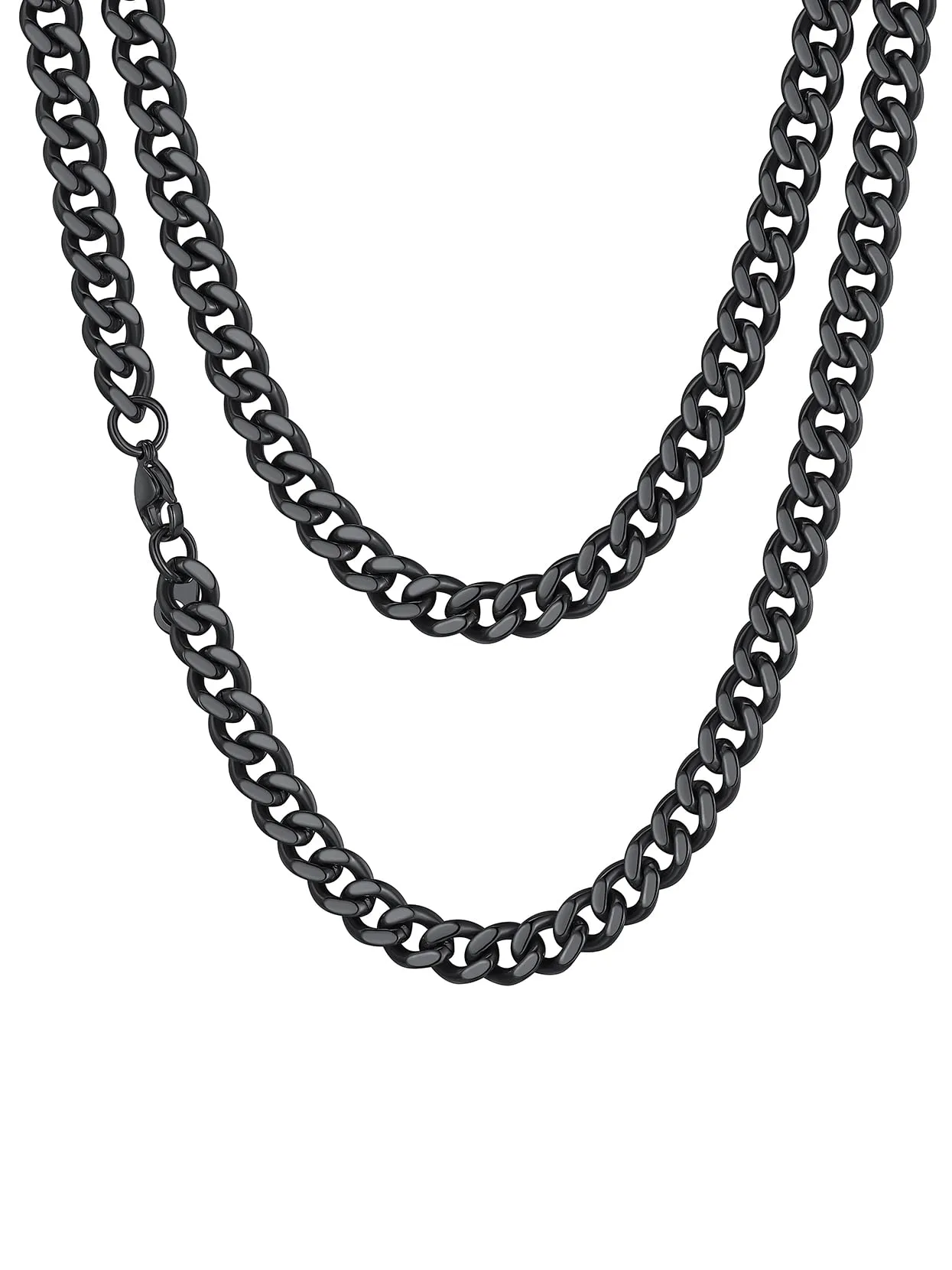 Richsteel Collana a Maglie a Catena Cubana Larghezza 3MM/6MM/9MM/12MM Lunghezza 18"/22"/26"/28"/30" Collana Unisex con Catena di Cordoli per Gioielli Placcata Oro/Nero/Acciaio Inossidabile - immagine 1