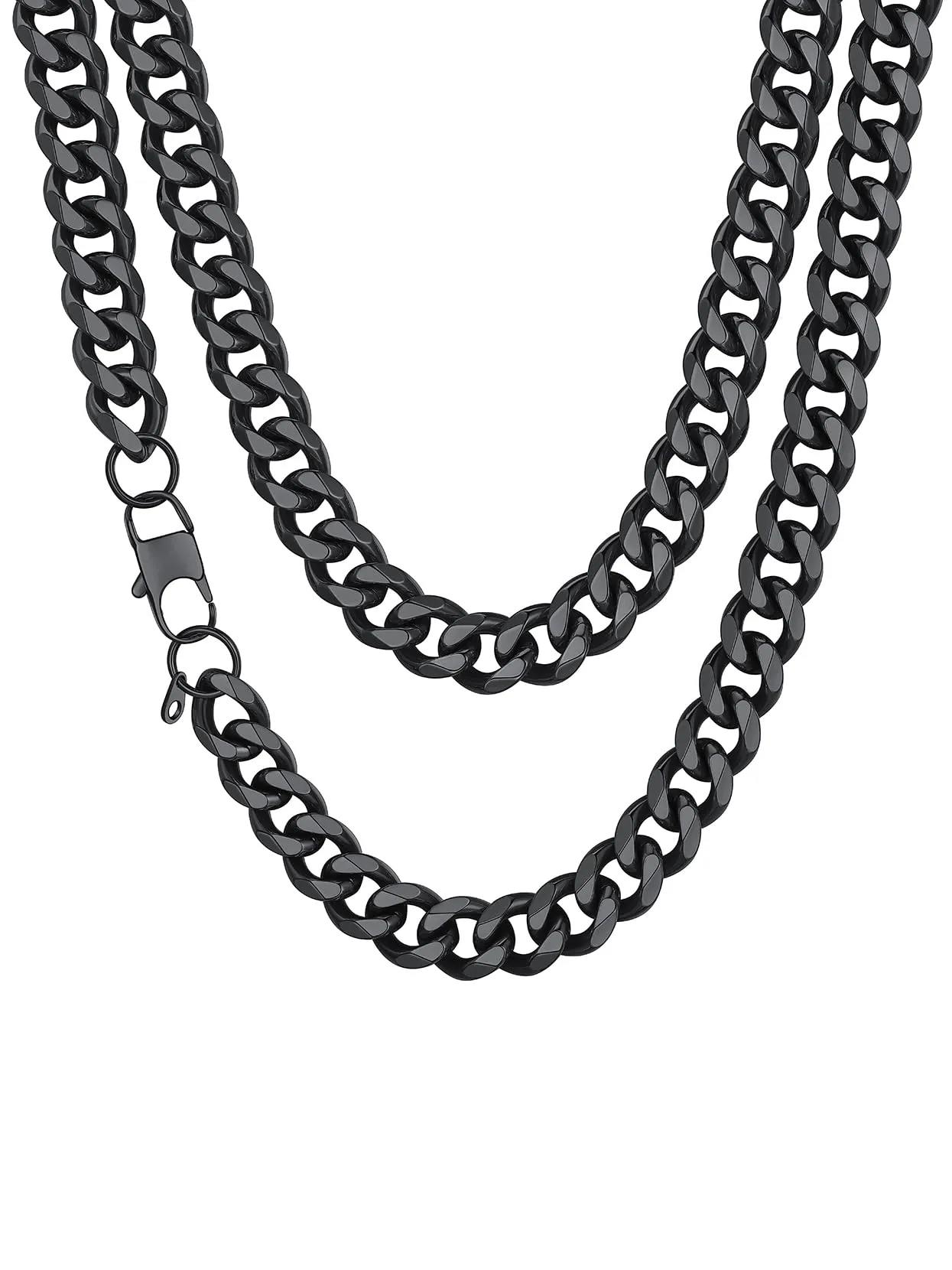 Richsteel Collana a Maglie a Catena Cubana Larghezza 3MM/6MM/9MM/12MM Lunghezza 18"/22"/26"/28"/30" Collana Unisex con Catena di Cordoli per Gioielli Placcata Oro/Nero/Acciaio Inossidabile - immagine 1