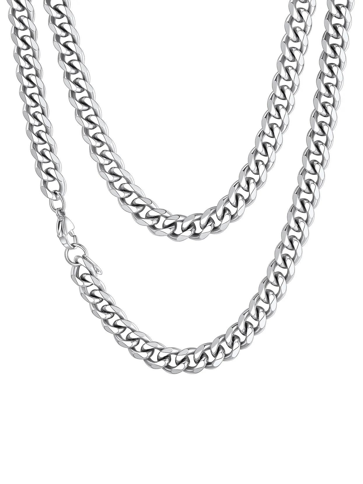 Richsteel Collana a Maglie a Catena Cubana Larghezza 3MM/6MM/9MM/12MM Lunghezza 18"/22"/26"/28"/30" Collana Unisex con Catena di Cordoli per Gioielli Placcata Oro/Nero/Acciaio Inossidabile - immagine 1