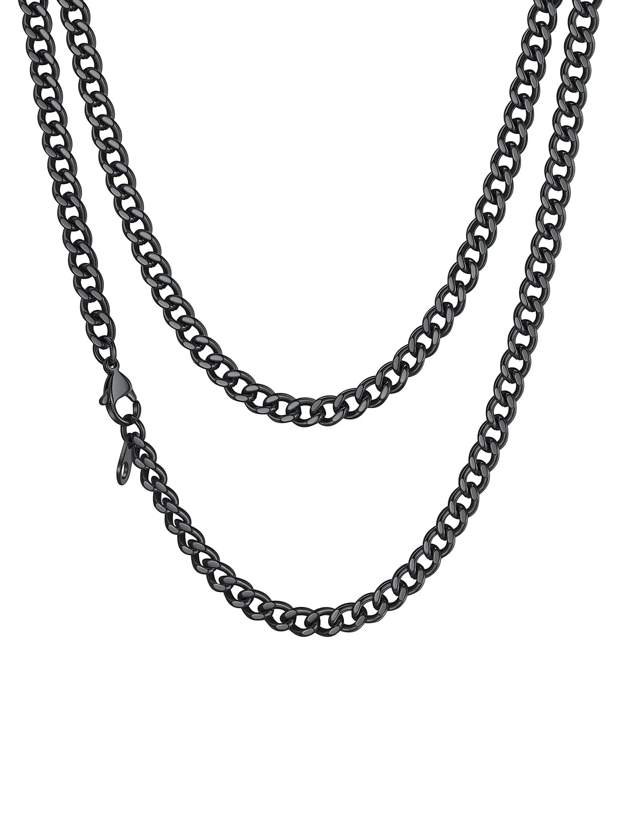 Richsteel Collana a Maglie a Catena Cubana Larghezza 3MM/6MM/9MM/12MM Lunghezza 18"/22"/26"/28"/30" Collana Unisex con Catena di Cordoli per Gioielli Placcata Oro/Nero/Acciaio Inossidabile - immagine 1