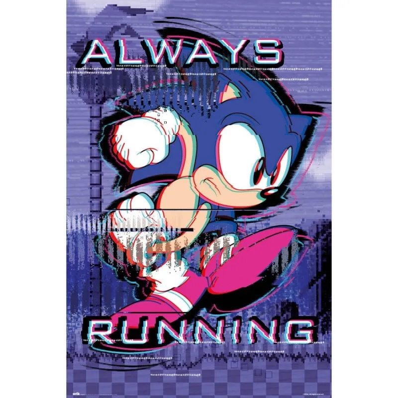 Maxi poster Erik Sonic sempre in corsa 91,5x61 cm - immagine 1