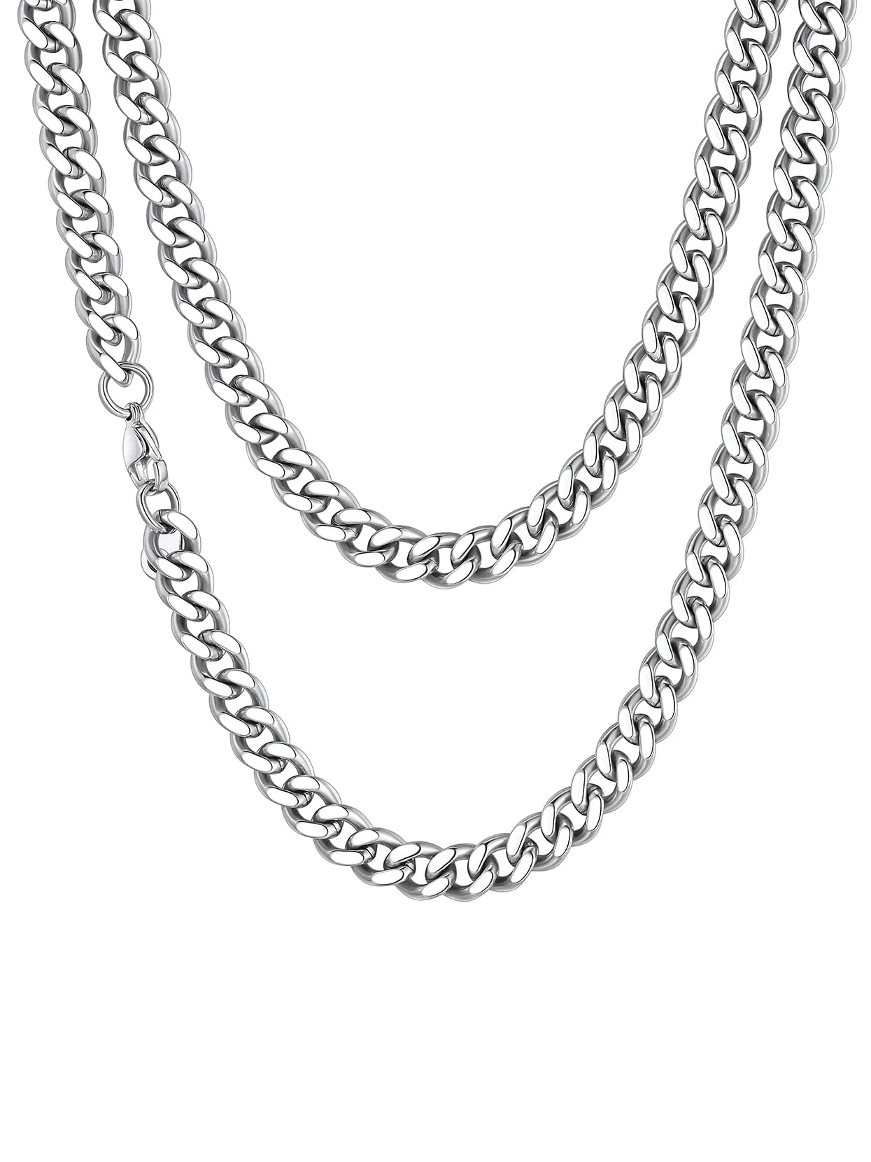 Richsteel Collana a Maglie a Catena Cubana Larghezza 3MM/6MM/9MM/12MM Lunghezza 18"/22"/26"/28"/30" Collana Unisex con Catena di Cordoli per Gioielli Placcata Oro/Nero/Acciaio Inossidabile - immagine 1