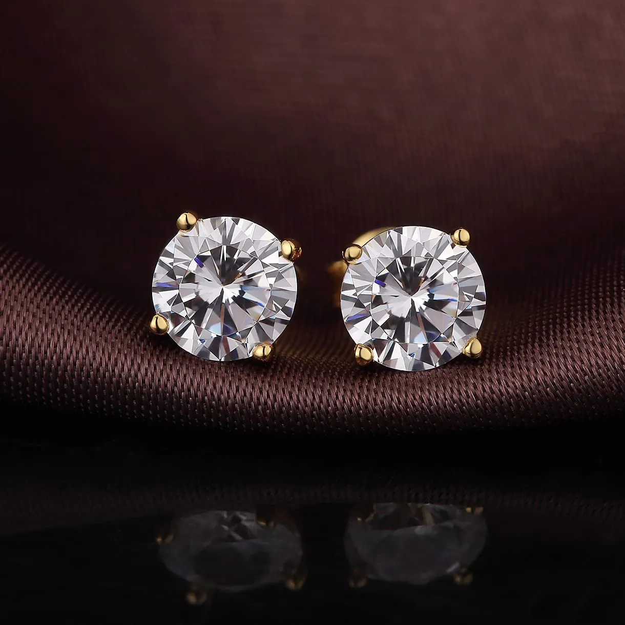 Orecchini Or Diamanti Uomo Donna Argento 925 Diamante Orecchino Uomo Donna Zirconi Argento 18K Oro Orecchini - immagine 3
