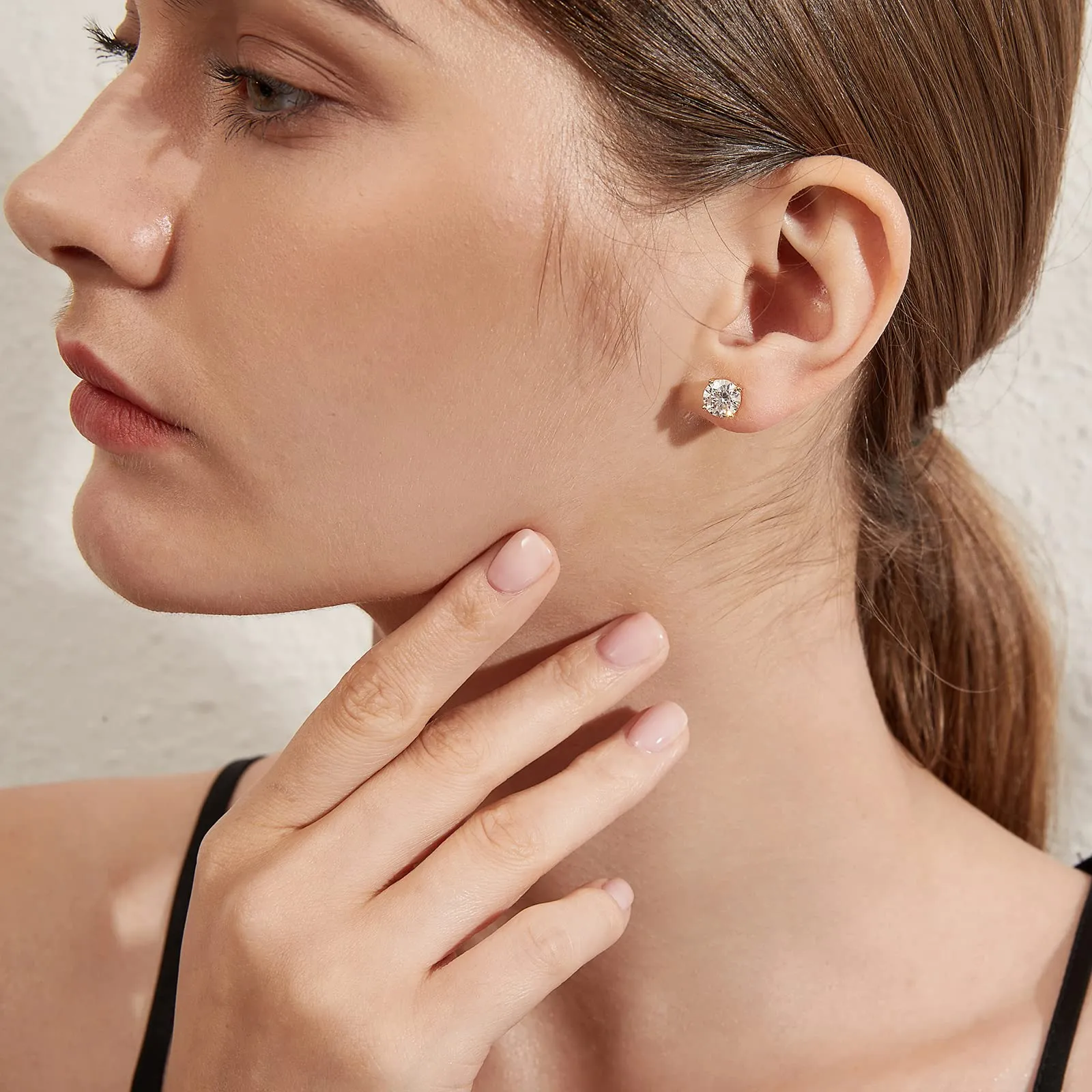 Orecchini Or Diamanti Uomo Donna Argento 925 Diamante Orecchino Uomo Donna Zirconi Argento 18K Oro Orecchini - immagine 6