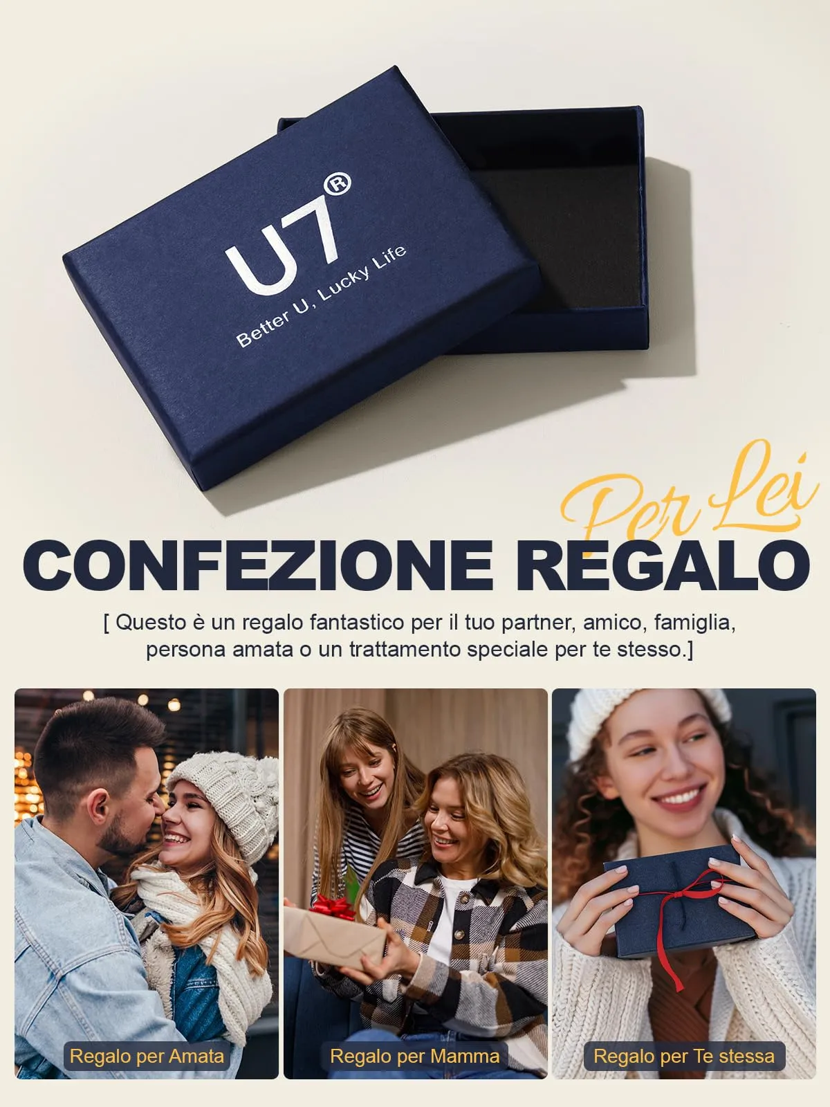 U7 Collana Tennis Donna e Uomo con Zirconi Bianchi 3mm lungh.45cm - immagine 7