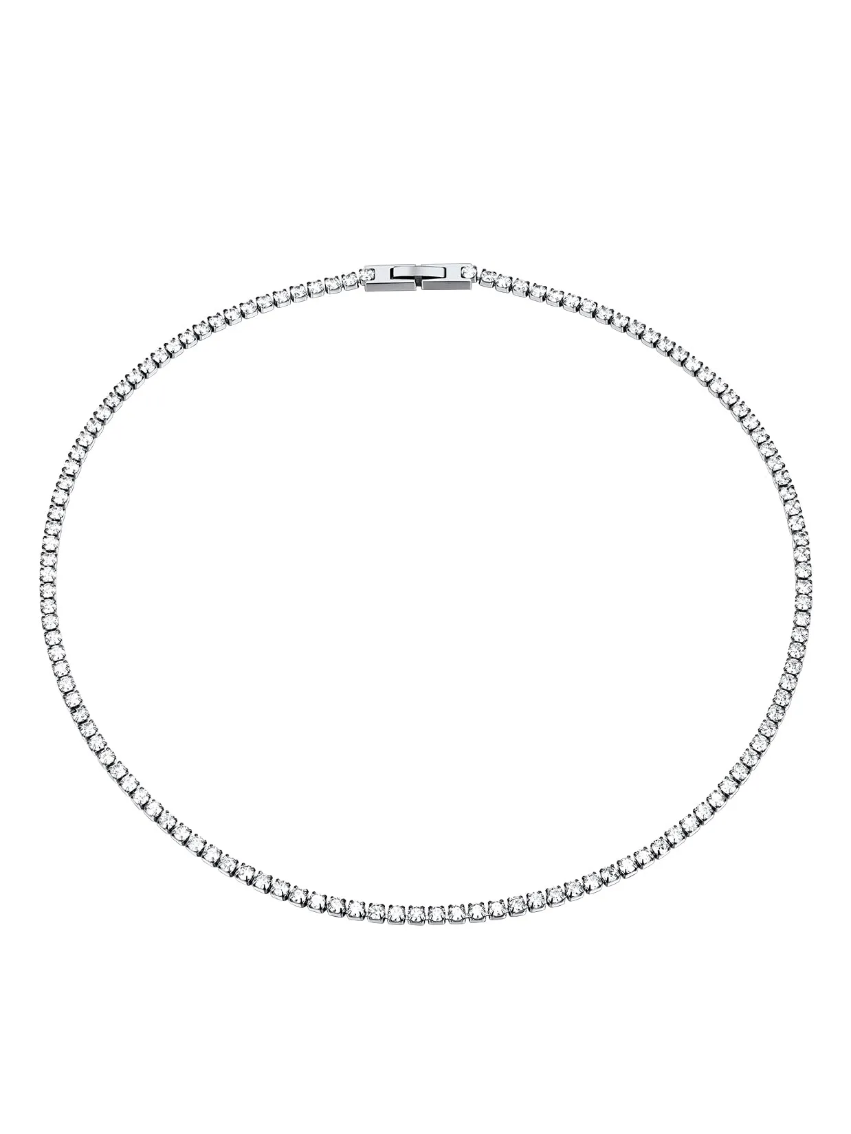 U7 Collana Tennis Donna e Uomo con Zirconi Bianchi 3mm lungh.40cm - immagine 1