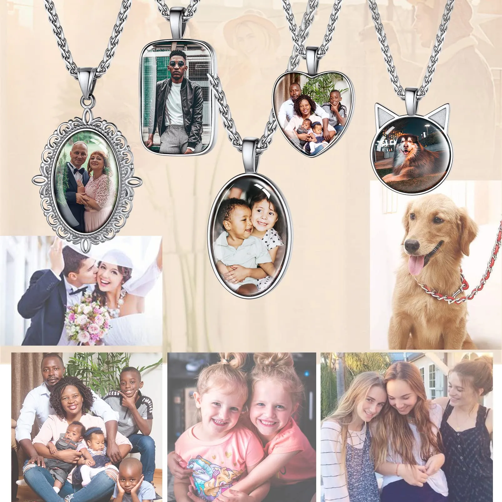 PROSTEEL Ciondolo Portafoto Personalizzabile Collana con Foto Personalizzata Ciondolo Cuore Portafoto in Acciaio Inossidabile con Confezione Regalo - immagine 4