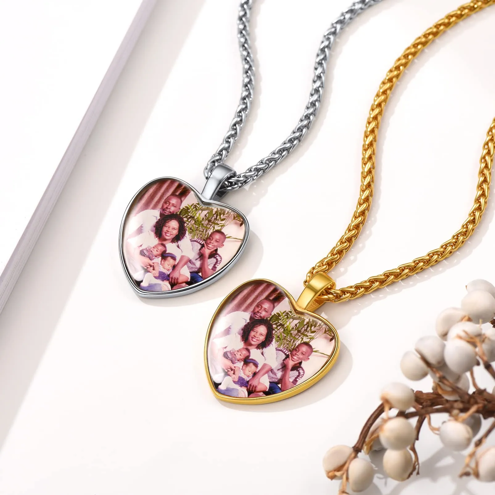 PROSTEEL Ciondolo Portafoto Personalizzabile Collana con Foto Personalizzata Ciondolo Cuore Portafoto in Acciaio Inossidabile con Confezione Regalo - immagine 6