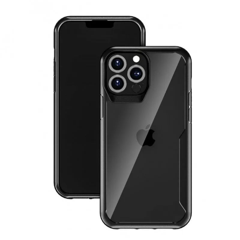 Custodia Antiurto Muvit for Change 2m Trasparente/Nera per iPhone 13 Pro - immagine 1