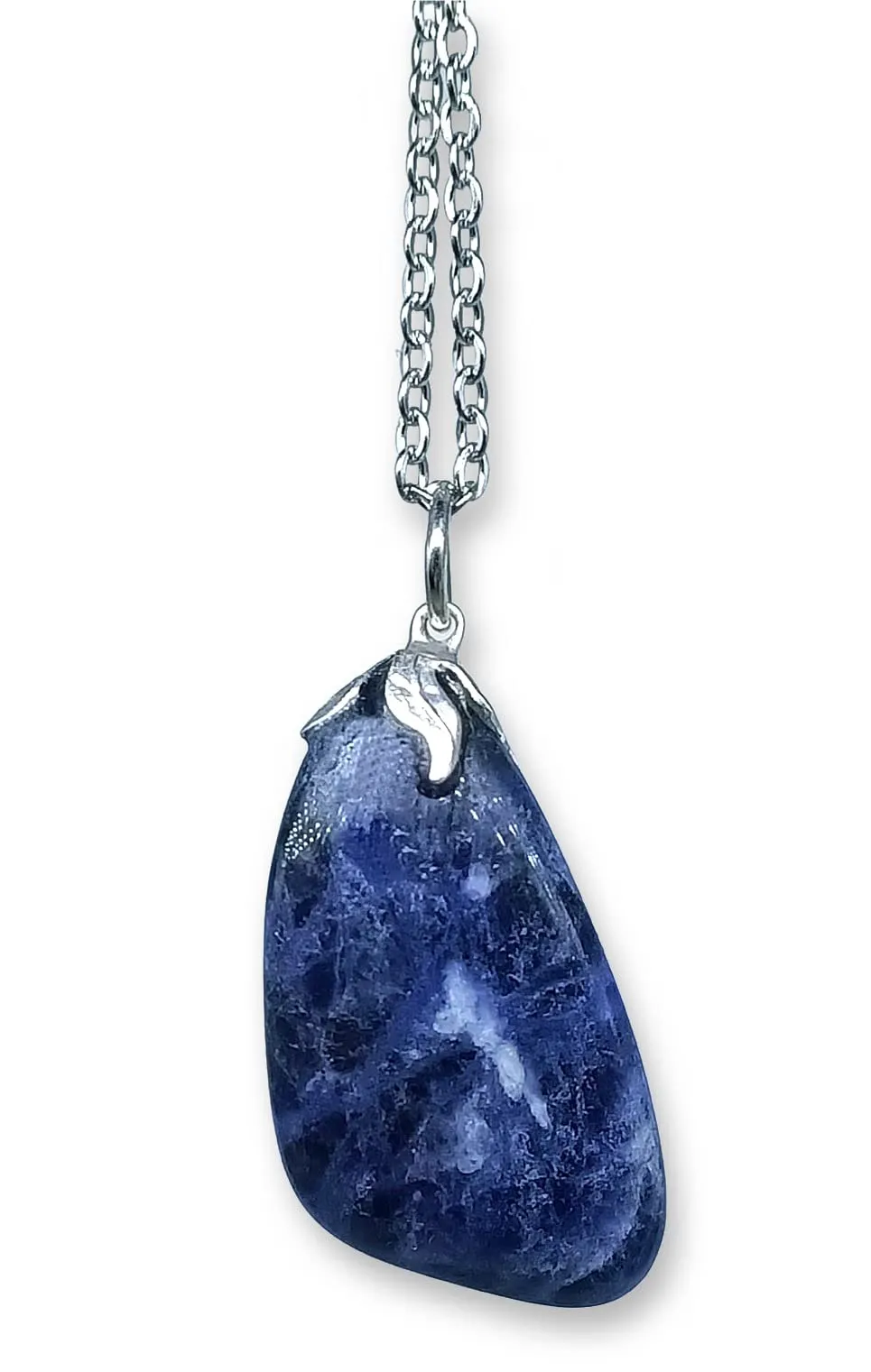 TENET - Ciondolo pendente con pietra dura vera minerale e catenina in acciaio insossidabile (SODALITE) - immagine 1