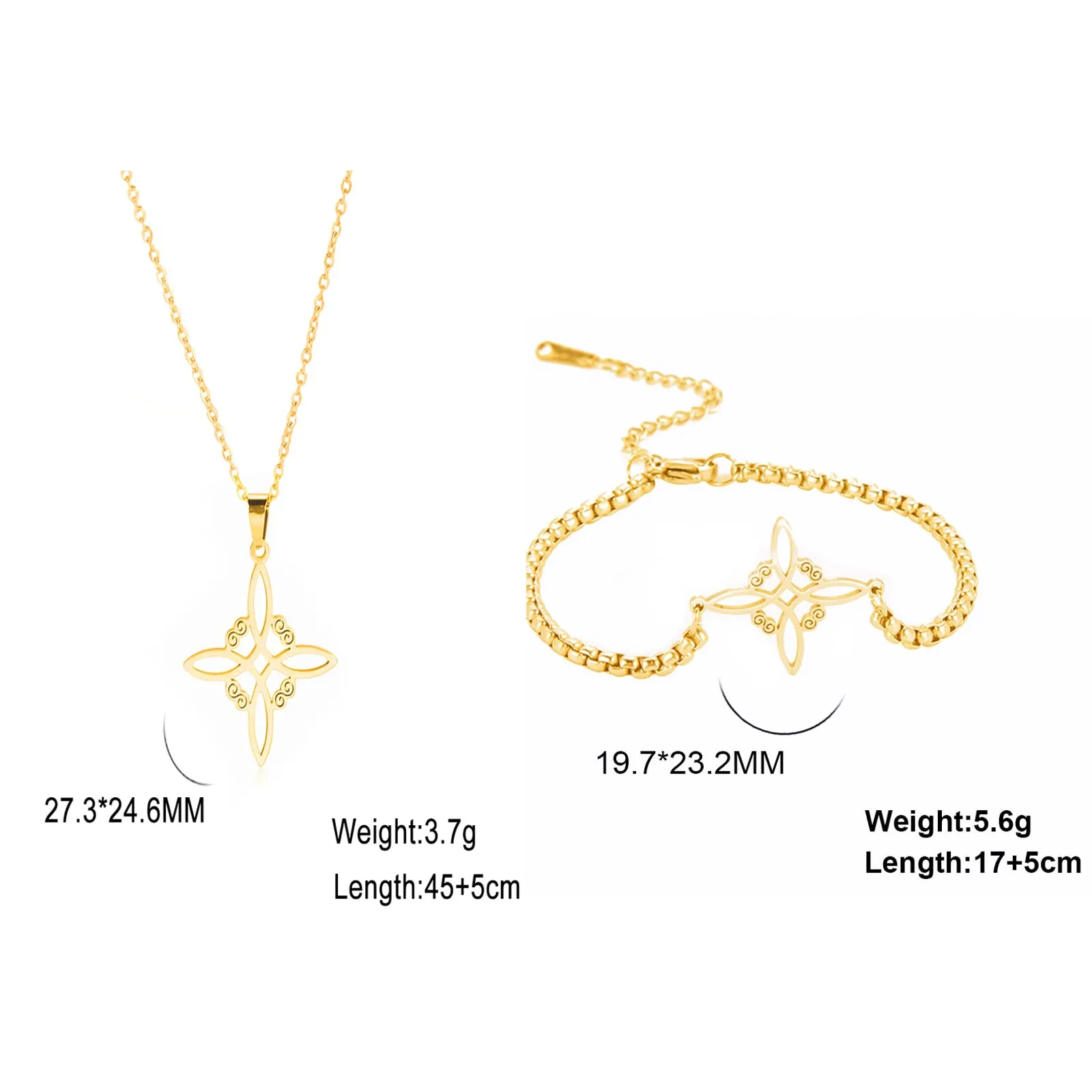 unift Collana di Nodi Delle Streghe per le Donne in Acciaio Inox Irlandese a 4 Punte Ciondolo Nodo Celtico Moda Charm Magick Gioielli (Oro 4) - immagine 5