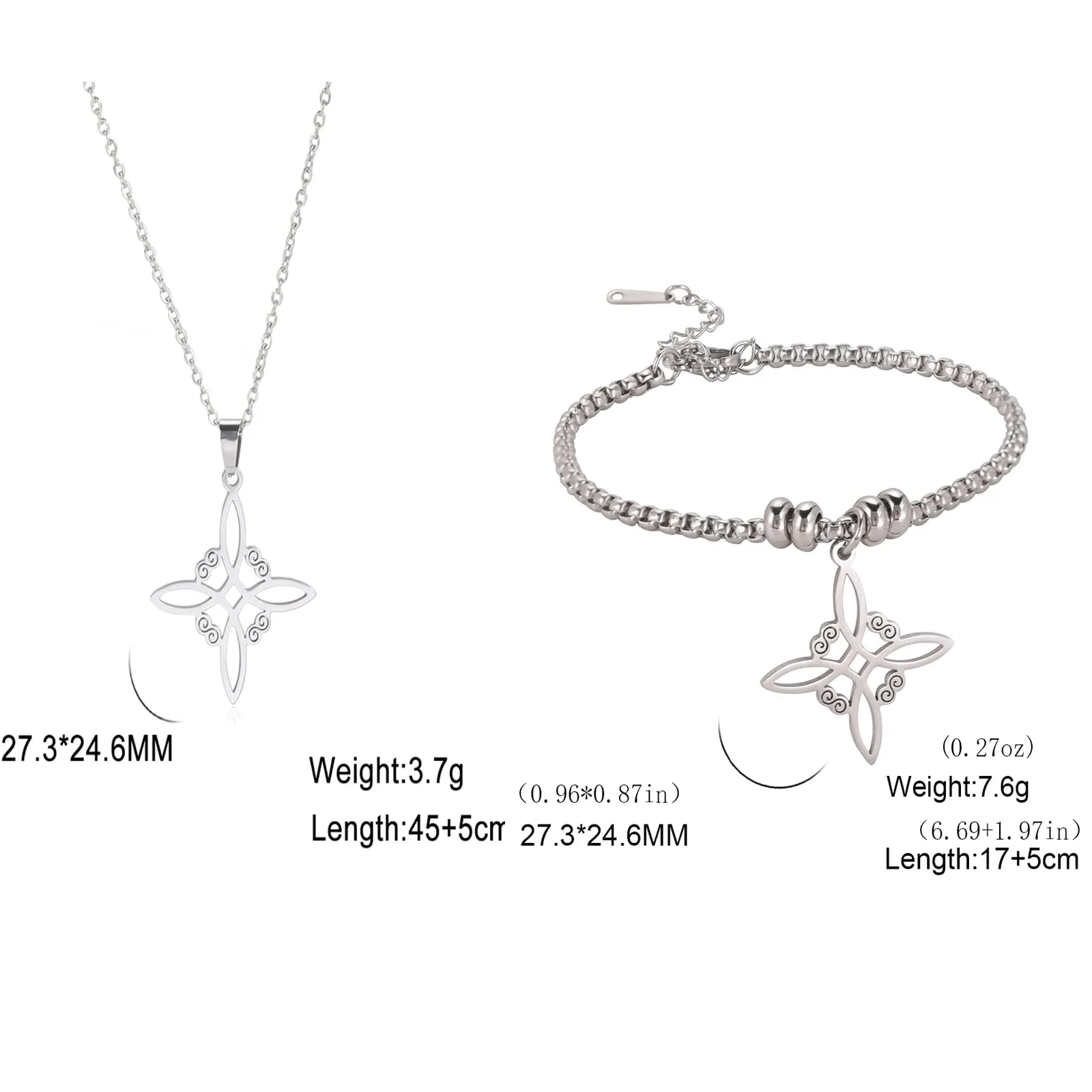unift Collana di Nodi Delle Streghe per le Donne in Acciaio Inox Irlandese a 4 Punte Ciondolo Nodo Celtico Moda Charm Magick Gioielli (Argento 5) - immagine 6