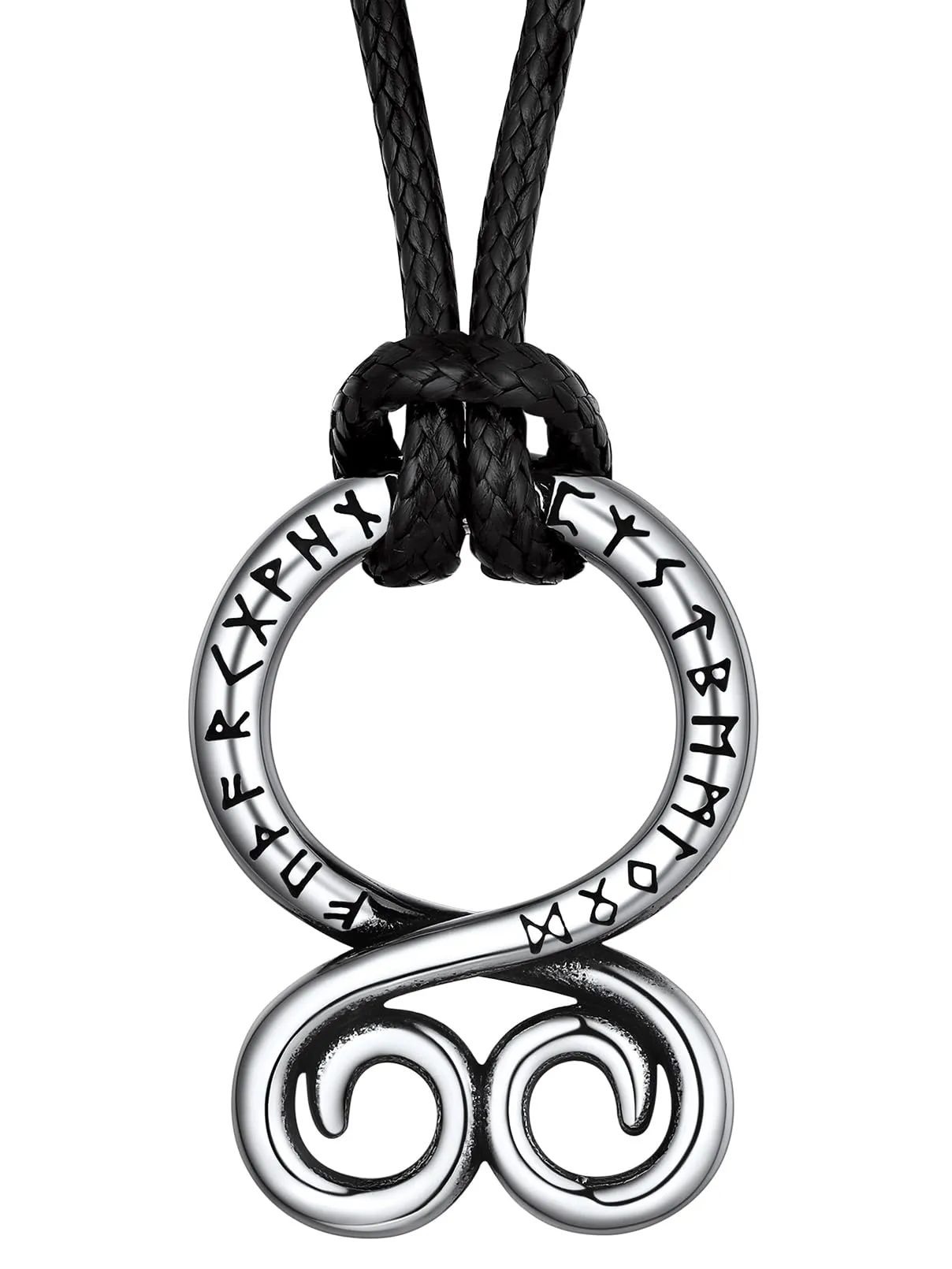 FaithHeart Collana Uomo Vichinga Vintage Croce del Diavolo Rune Vichinghe Amuleto del Mito Nordico Collana in Pelle Intrecciata Regalo Compleanno - immagine 1