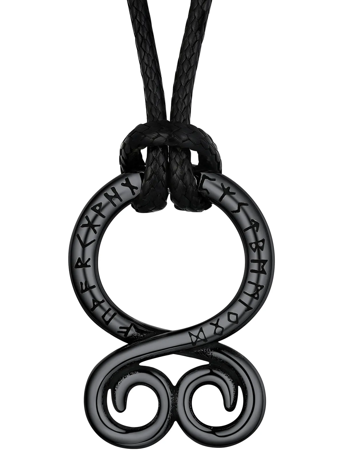 FaithHeart Collana Uomo Vichinga Vintage Croce del Diavolo Rune Vichinghe Amuleto del Mito Nordico Collana in Pelle Intrecciata Regalo Compleanno - immagine 1