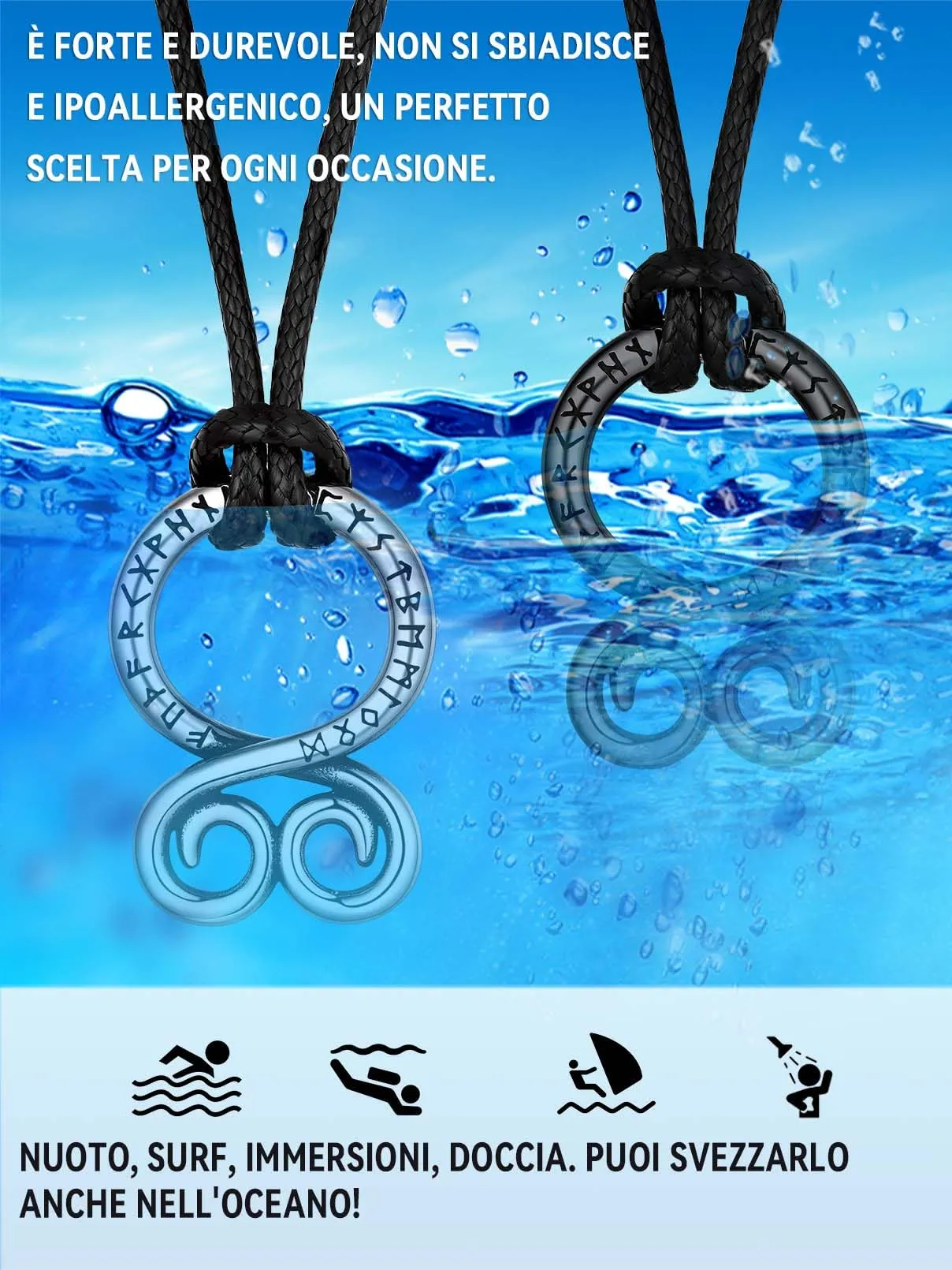 FaithHeart Collana Uomo Vichinga Vintage Croce del Diavolo Rune Vichinghe Amuleto del Mito Nordico Collana in Pelle Intrecciata Regalo Compleanno - immagine 6