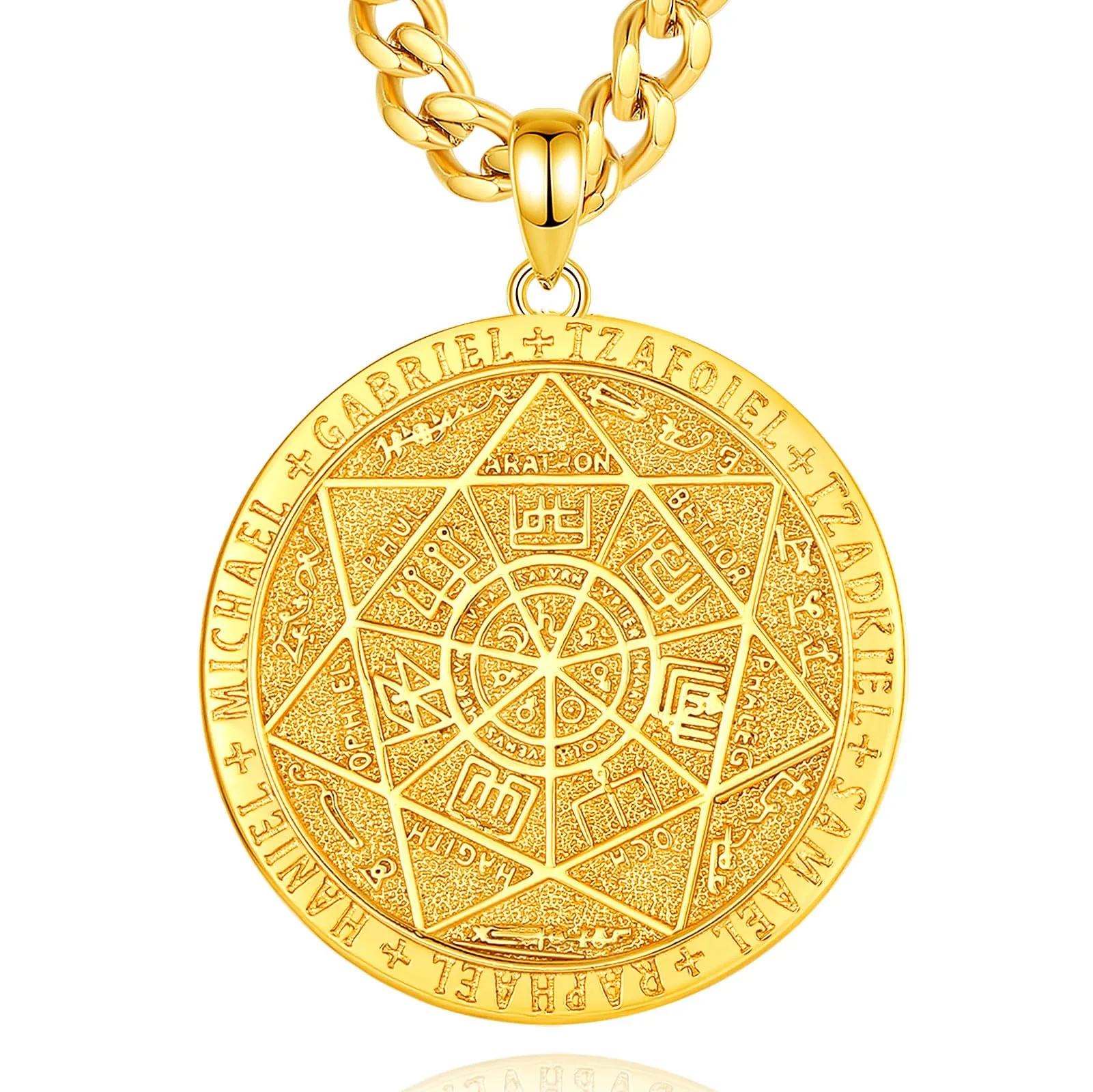AEONSLOVE Collana con Sigillo dei 7 Arcangeli Argento 925 per Uomo Donna Collana 7 Arcangeli Ciondolo San Michele Arcangelo Medaglia Amuleti e Talismani Protezione Gioielli Religiosi - immagine 1