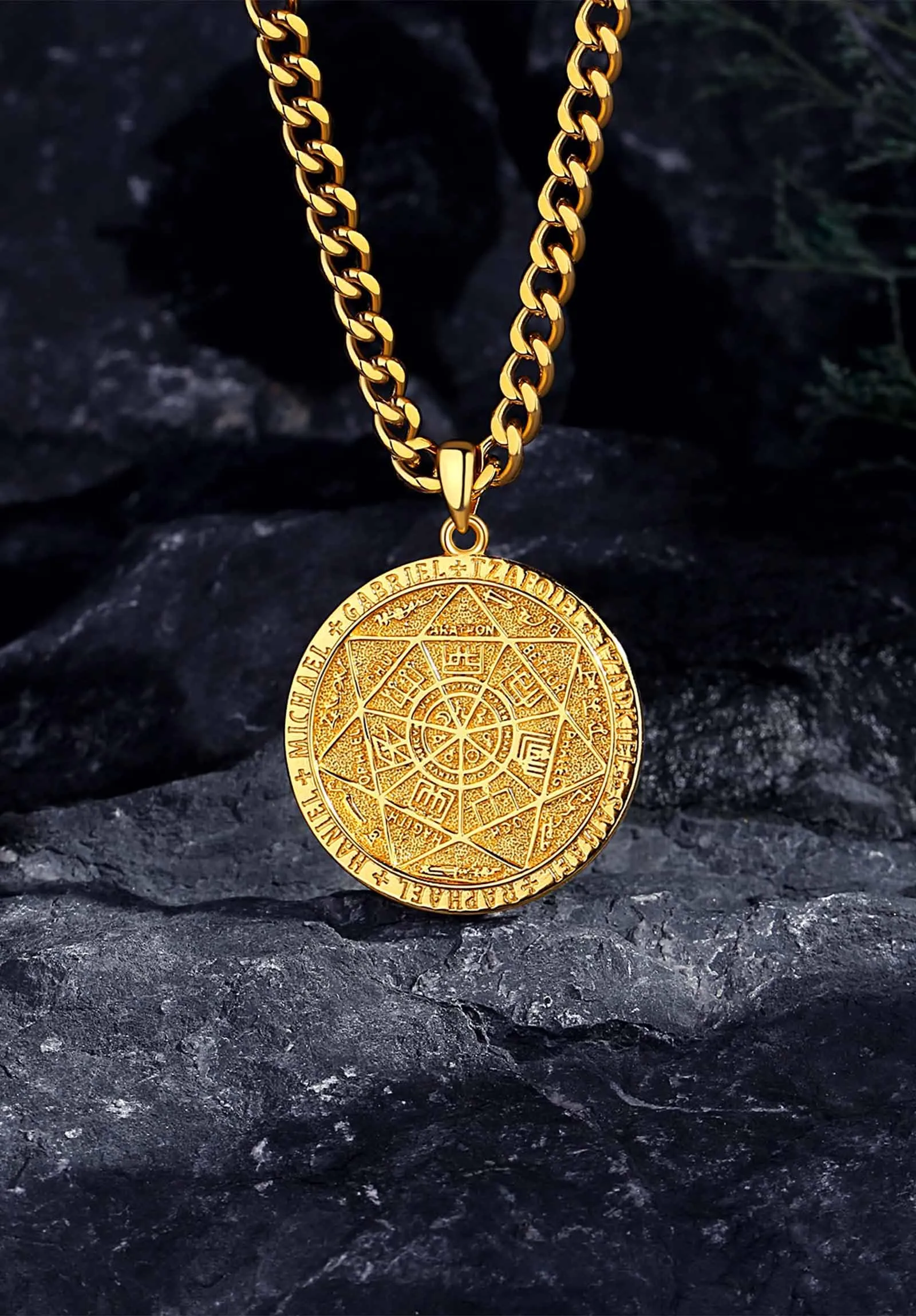 AEONSLOVE Collana con Sigillo dei 7 Arcangeli Argento 925 per Uomo Donna Collana 7 Arcangeli Ciondolo San Michele Arcangelo Medaglia Amuleti e Talismani Protezione Gioielli Religiosi - immagine 2