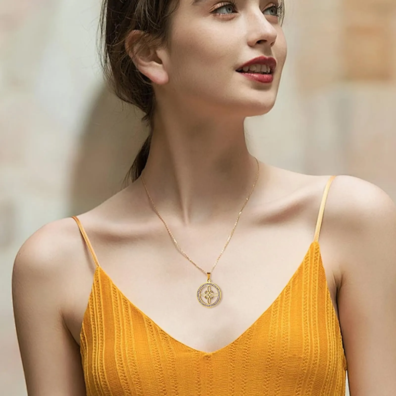 unift Collana di Nodi Delle Streghe per le Donne in Acciaio Inox Irlandese a 4 Punte Ciondolo Nodo Celtico Moda Charm Magick Gioielli (Oro 8) - immagine 2