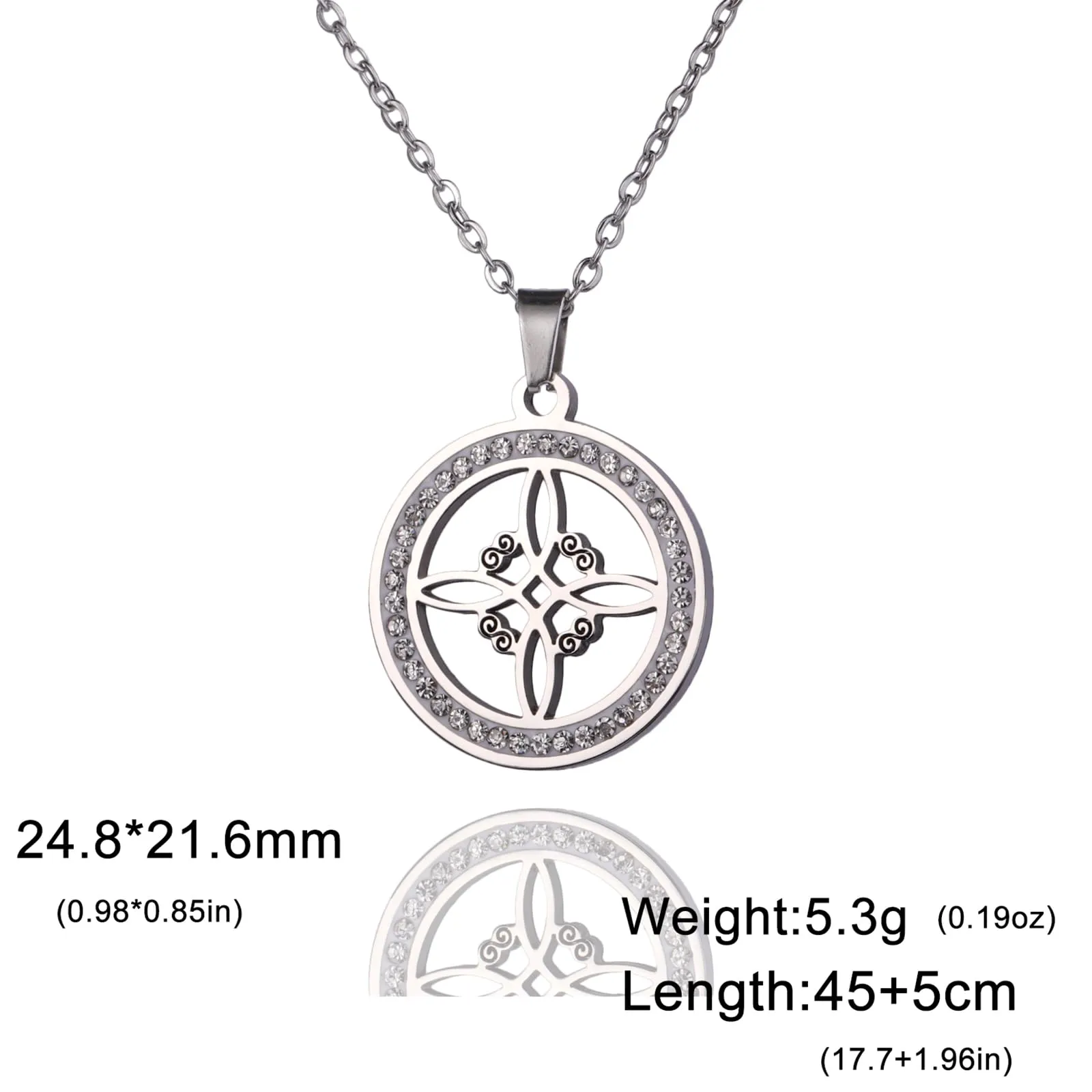 unift Collana di Nodi Delle Streghe per le Donne in Acciaio Inox Irlandese a 4 Punte Ciondolo Nodo Celtico Moda Charm Magick Gioielli (Argento 8) - immagine 6