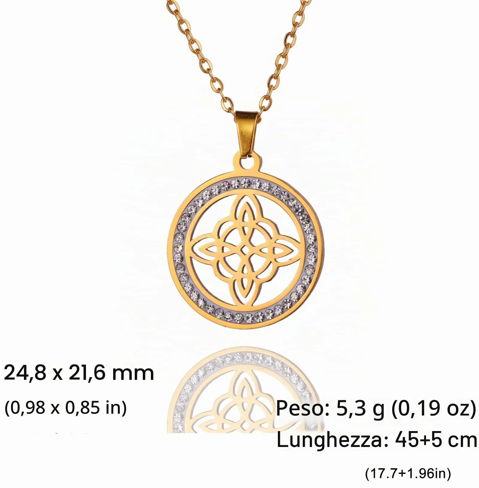 unift Collana di Nodi Delle Streghe per le Donne in Acciaio Inox Irlandese a 4 Punte Ciondolo Nodo Celtico Moda Charm Magick Gioielli (Oro 9) - immagine 6