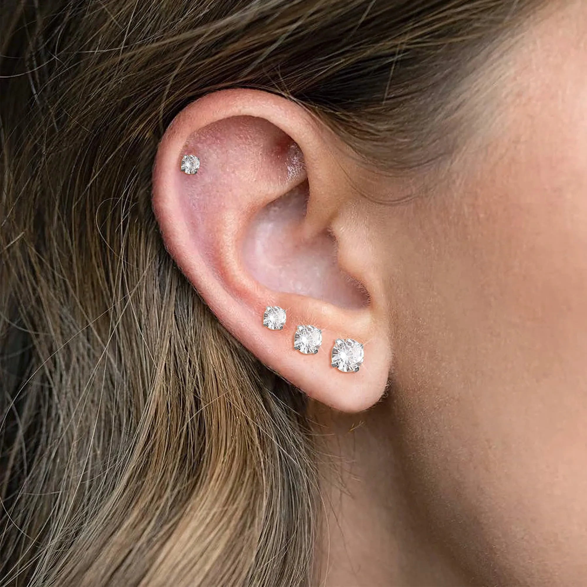Diamday 6 Paia Orecchini per Donna Uomo acciaio inossidabile - immagine 4