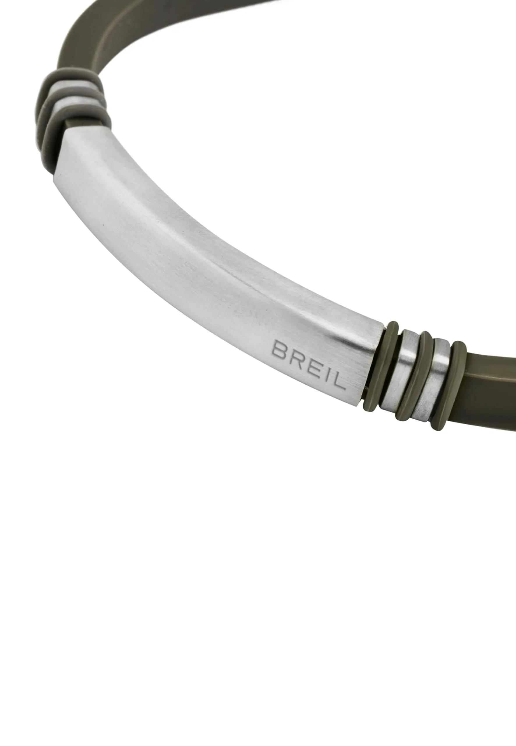 Breil, Collezione Light Cuff, Bracciale da Uomo in Acciaio Satinato e Silicone Nero, Chiusura a Pulsante, Regolabile, Lunghezza 22 cm, Dimensioni Regolabili fino a 17 cm - immagine 3