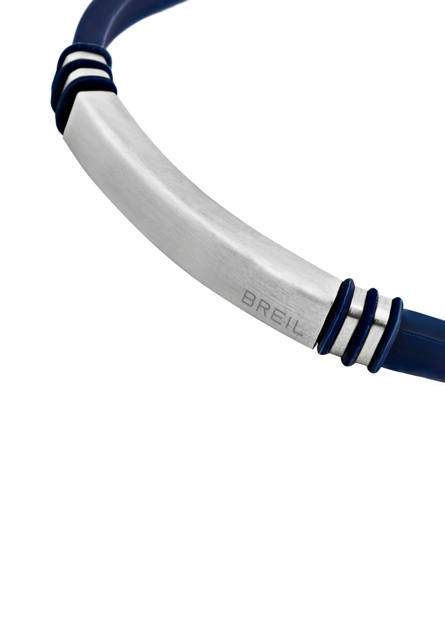 Breil, Collezione Light Cuff, Bracciale da Uomo in Acciaio Satinato e Silicone Nero, Chiusura a Pulsante, Regolabile, Lunghezza 22 cm, Dimensioni Regolabili fino a 17 cm - immagine 3