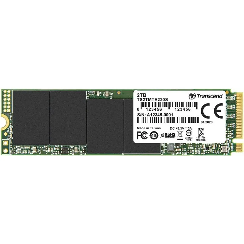 Transcend MTE220S SSD 2TB M.2 NVMe PCIe Gen3 x4 - immagine 1