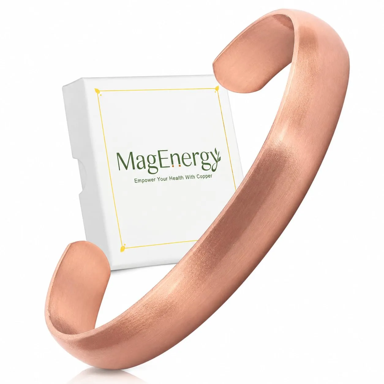 MagEnergy Bracciale in rame per uomo e donna, 100% puro rame, grezzo, solido e non rivestito, fatto a mano, braccialetto tibetano senza tempo, Medio, Rame, Non pietra preziosa - immagine 1