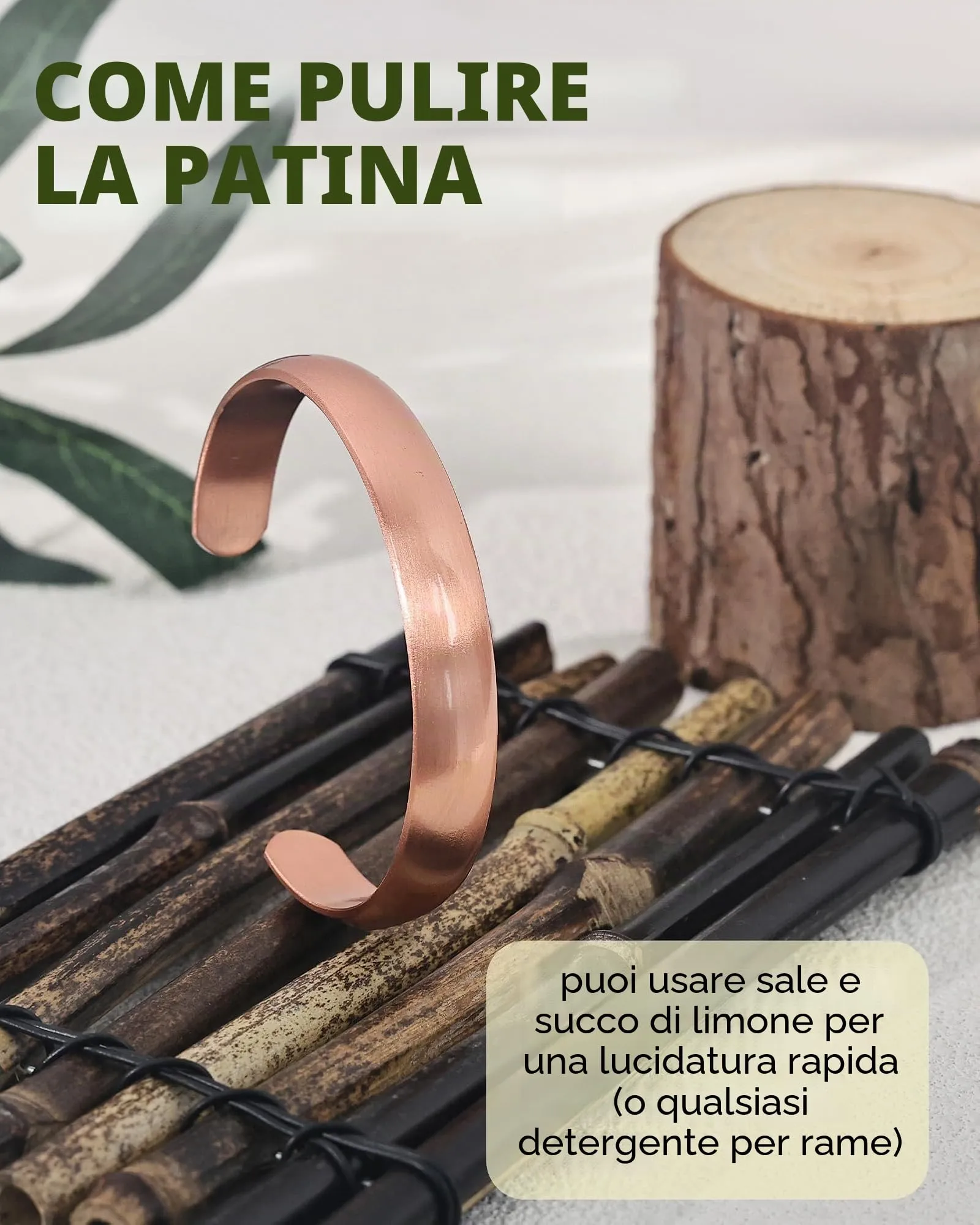 MagEnergy Bracciale in rame per uomo e donna, 100% puro rame, grezzo, solido e non rivestito, fatto a mano, braccialetto tibetano senza tempo, Medio, Rame, Non pietra preziosa - immagine 2