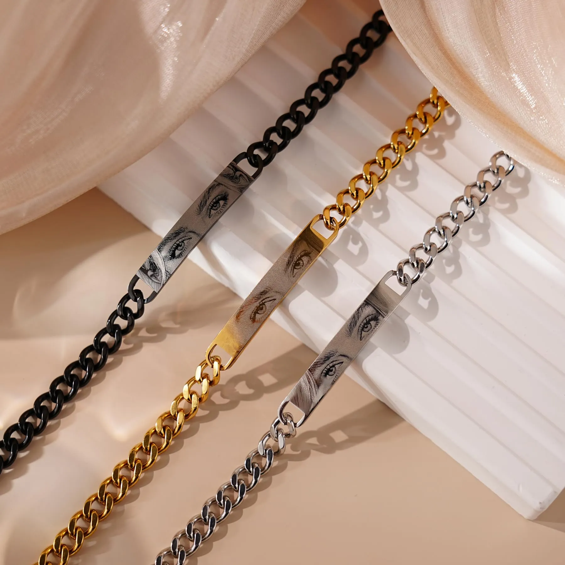 Bracciale Uomo Personalizzato con Foto degli Occhi, Regalo per Fidanzato - immagine 5