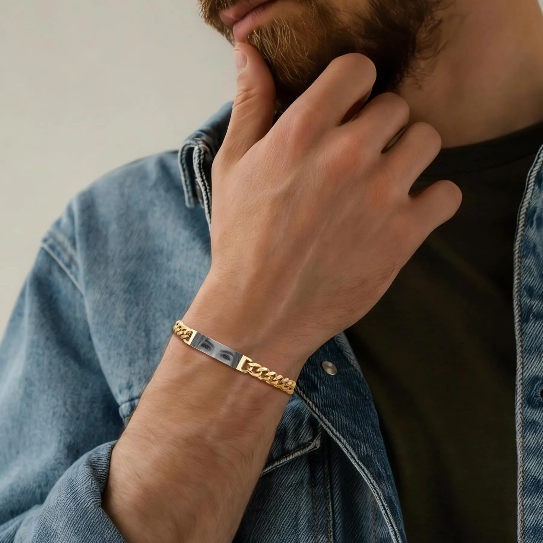 Bracciale Uomo Personalizzato con Foto degli Occhi, Regalo per Fidanzato - immagine 8