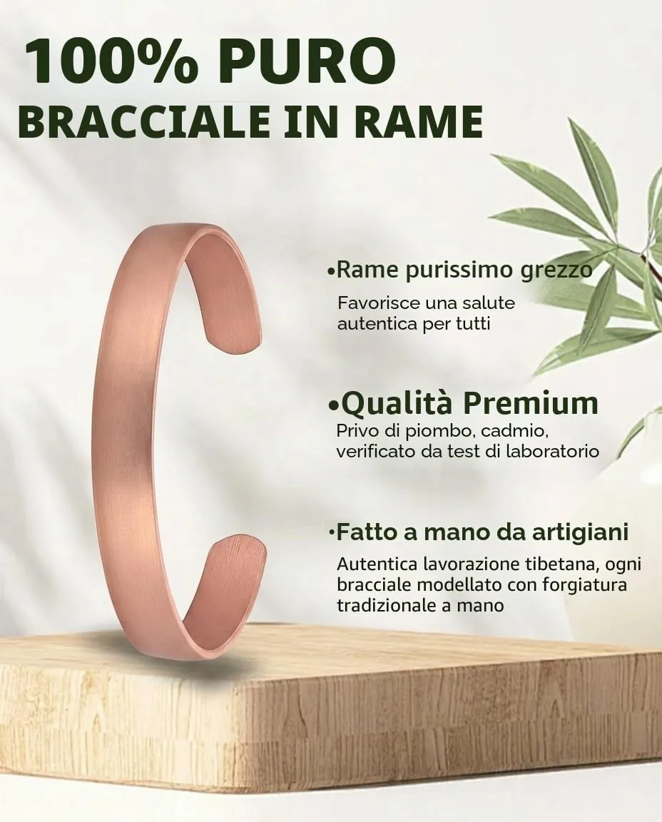 MagEnergy Braccialetto in Rame Puro per Uomo e Donna – Manopola Vintage Martellata, 100% Rame Massiccio, Crudo e Non Rivestito, Fatto a Mano, Taille unique, Metallo, Senza Gemme - immagine 3