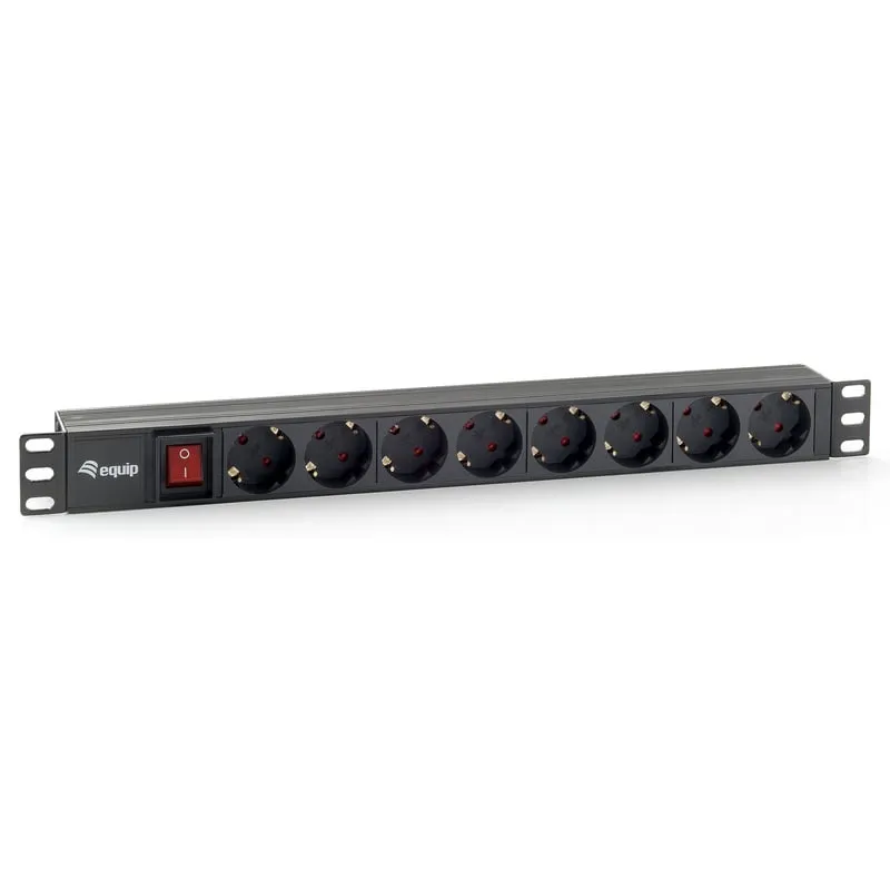 Equipaggia una presa multipla con 8 prese per rack 1U da 19 pollici - immagine 1