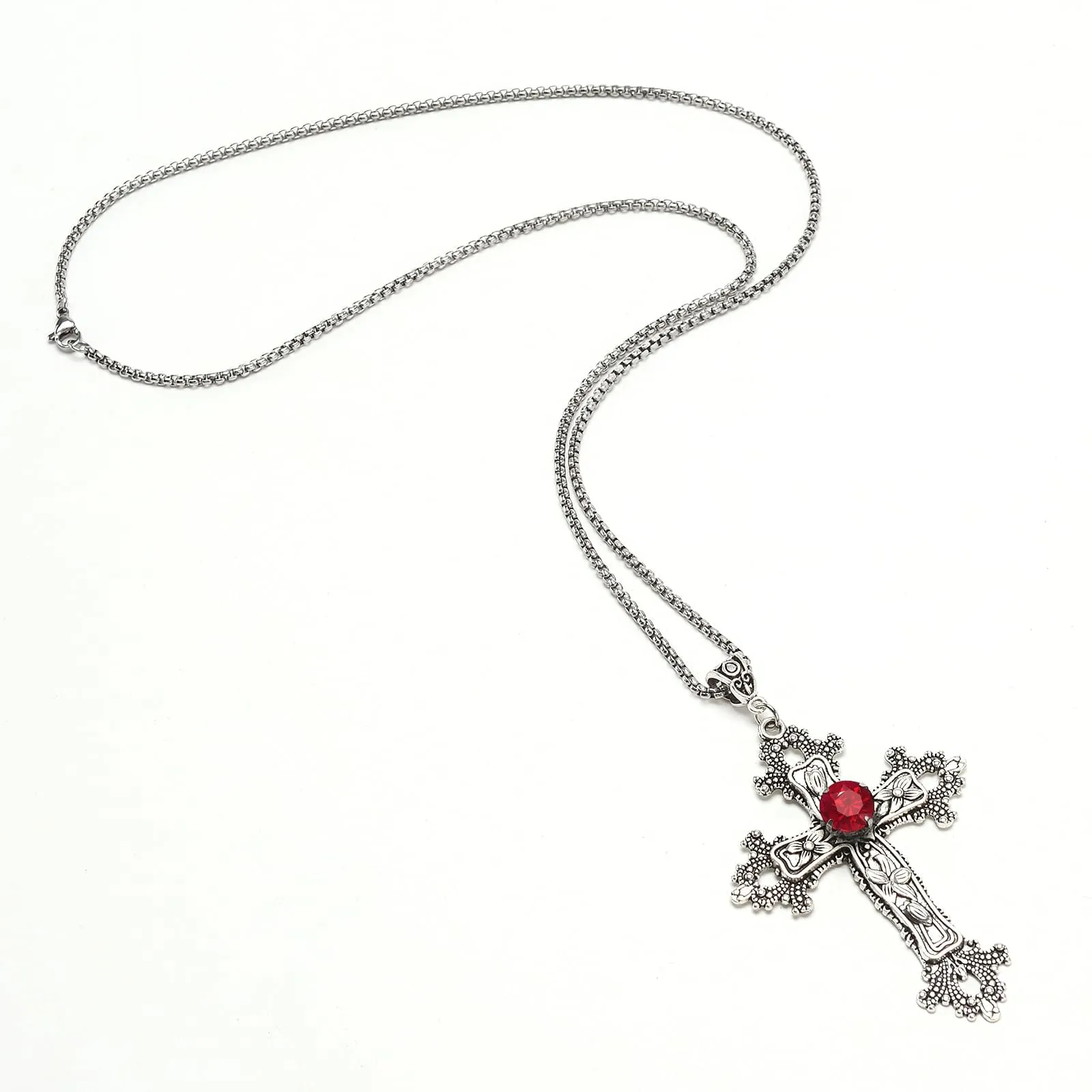 CATASTRBT Croce Collana, Gotica Collana-Croce, Vintage Collane con Croces Per Halloween Carnevale Cosplay Festa - immagine 3