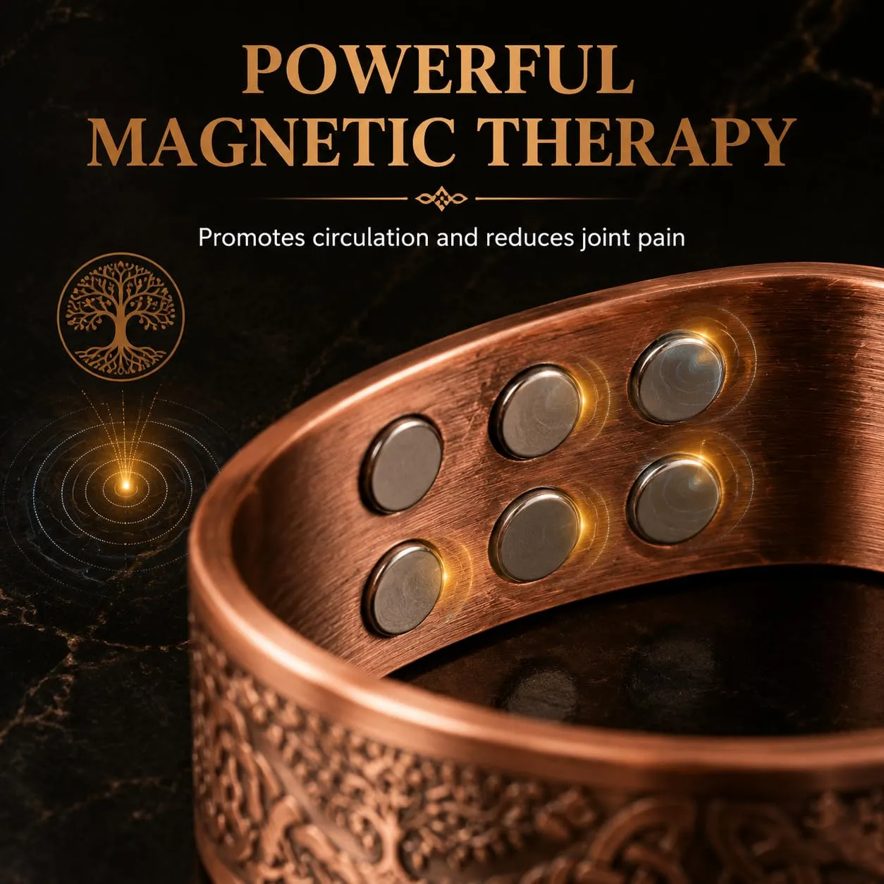 CBMZHF Braccialetto in puro rame massiccio al 100%, anello regolabile, bracciale in rame per uomini e donne, braccialetto magnetico in rame, braccialetto in rame, regalo per amante, padre - immagine 3