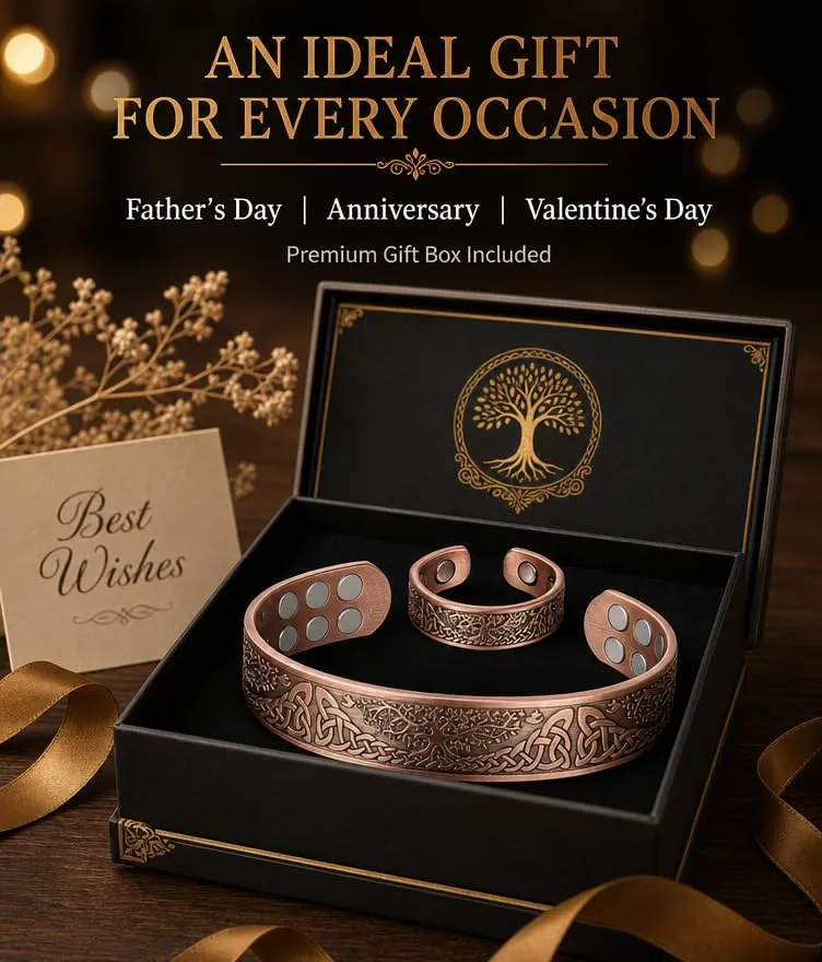CBMZHF Braccialetto in puro rame massiccio al 100%, anello regolabile, bracciale in rame per uomini e donne, braccialetto magnetico in rame, braccialetto in rame, regalo per amante, padre - immagine 7
