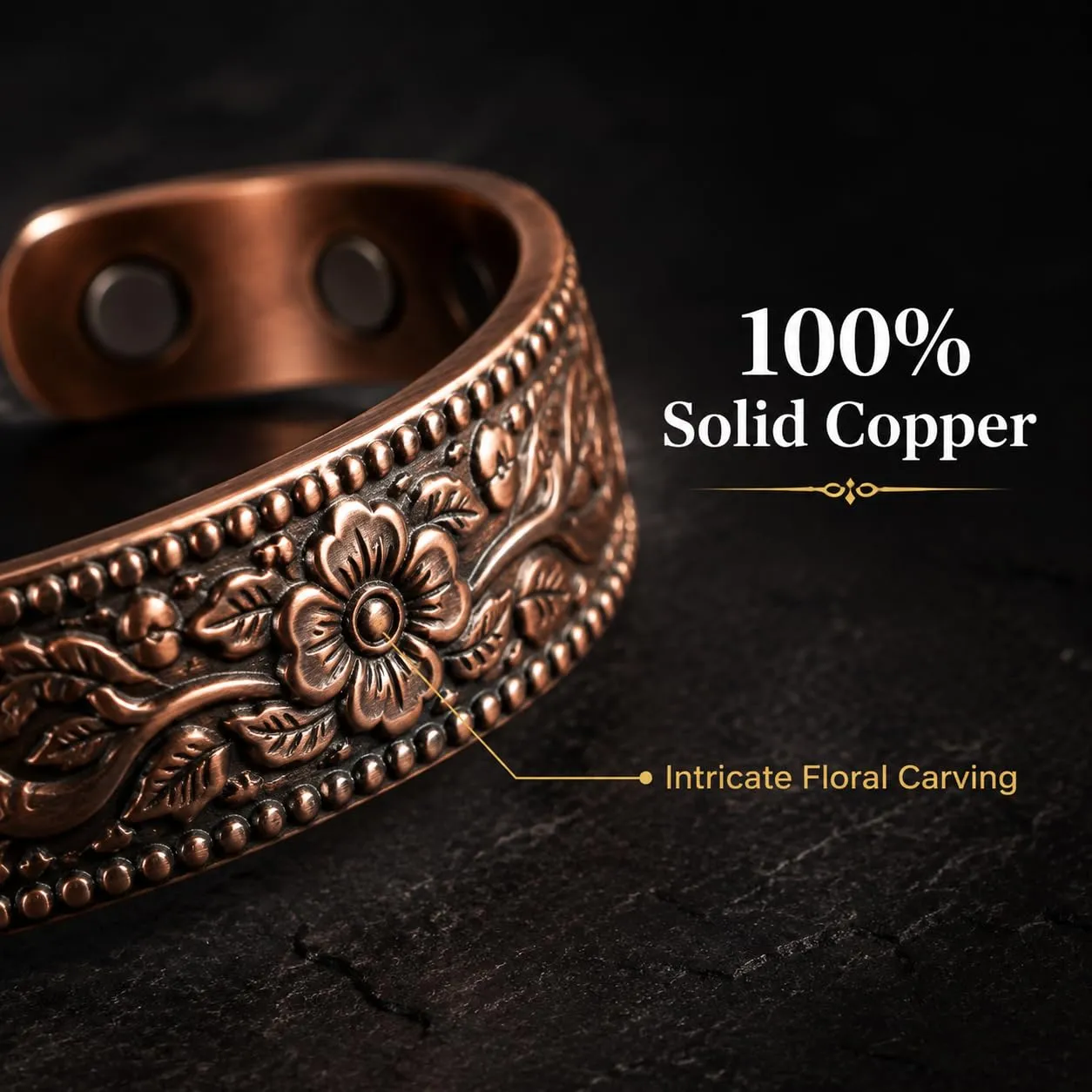 CBMZHF Braccialetto in puro rame massiccio al 100%, anello regolabile, bracciale in rame per uomini e donne, braccialetto magnetico in rame, braccialetto in rame, regalo per amante, padre - immagine 4