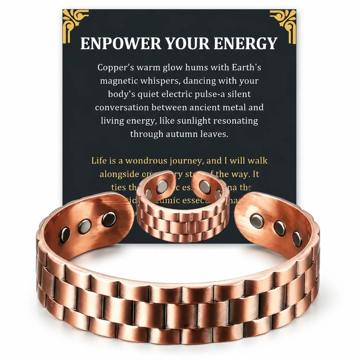 CBMZHF Braccialetto in puro rame massiccio al 100%, anello regolabile, bracciale in rame per uomini e donne, braccialetto in rame puro, braccialetto magnetico in rame, bracciale rigido in rame - immagine 1