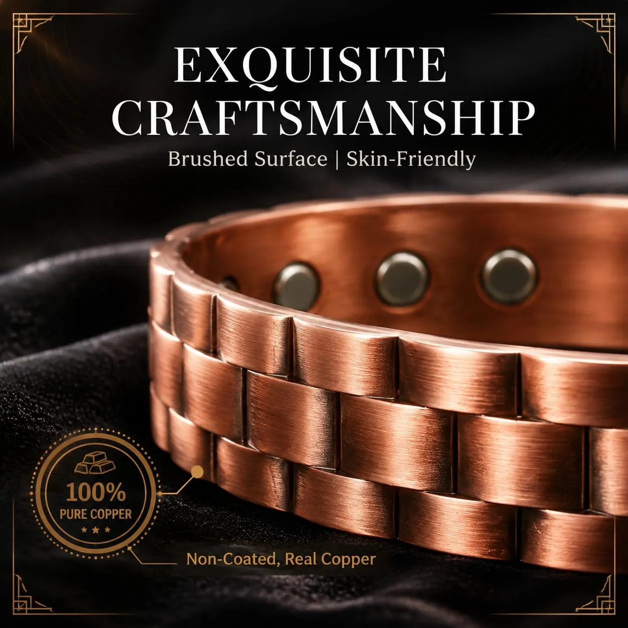 CBMZHF Braccialetto in puro rame massiccio al 100%, anello regolabile, bracciale in rame per uomini e donne, braccialetto in rame puro, braccialetto magnetico in rame, bracciale rigido in rame - immagine 4